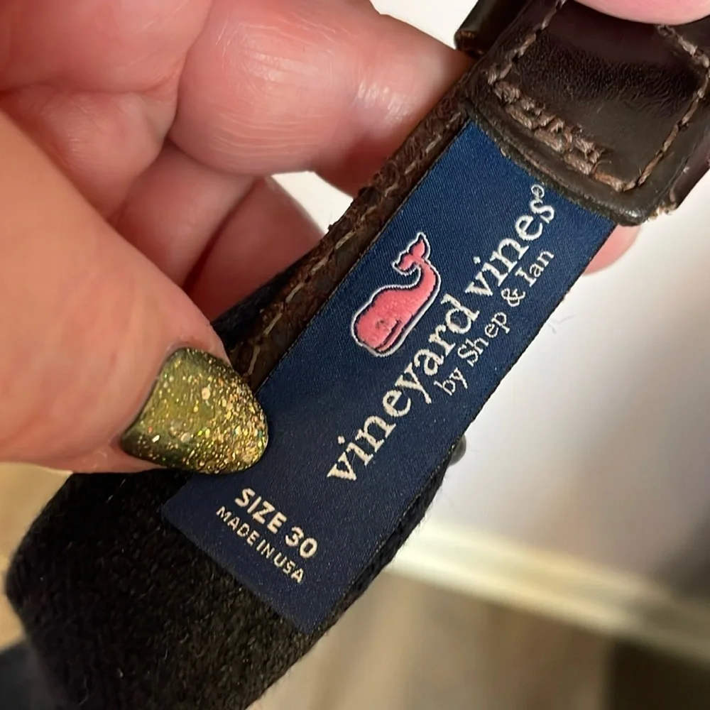 Vineyard Vines Pink Leather Tip Underwater Crab Belt size 30